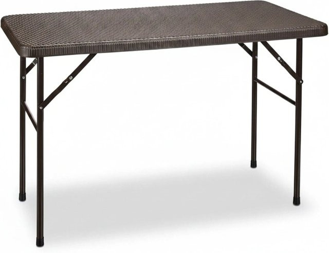 Relaxdays Gartentisch rechteckig aus Kunststoff in Braun mit Rattan-Optik, klappbar, B/T/H: 120 x 74 x 61,5 cm - Bild 1