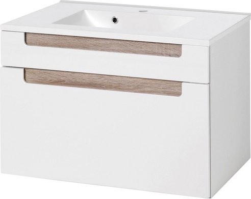 HELD MÖBEL Badmöbel Siena Wandmontiert in Weiss Glänzend Breite: 80 cm - Bild 1
