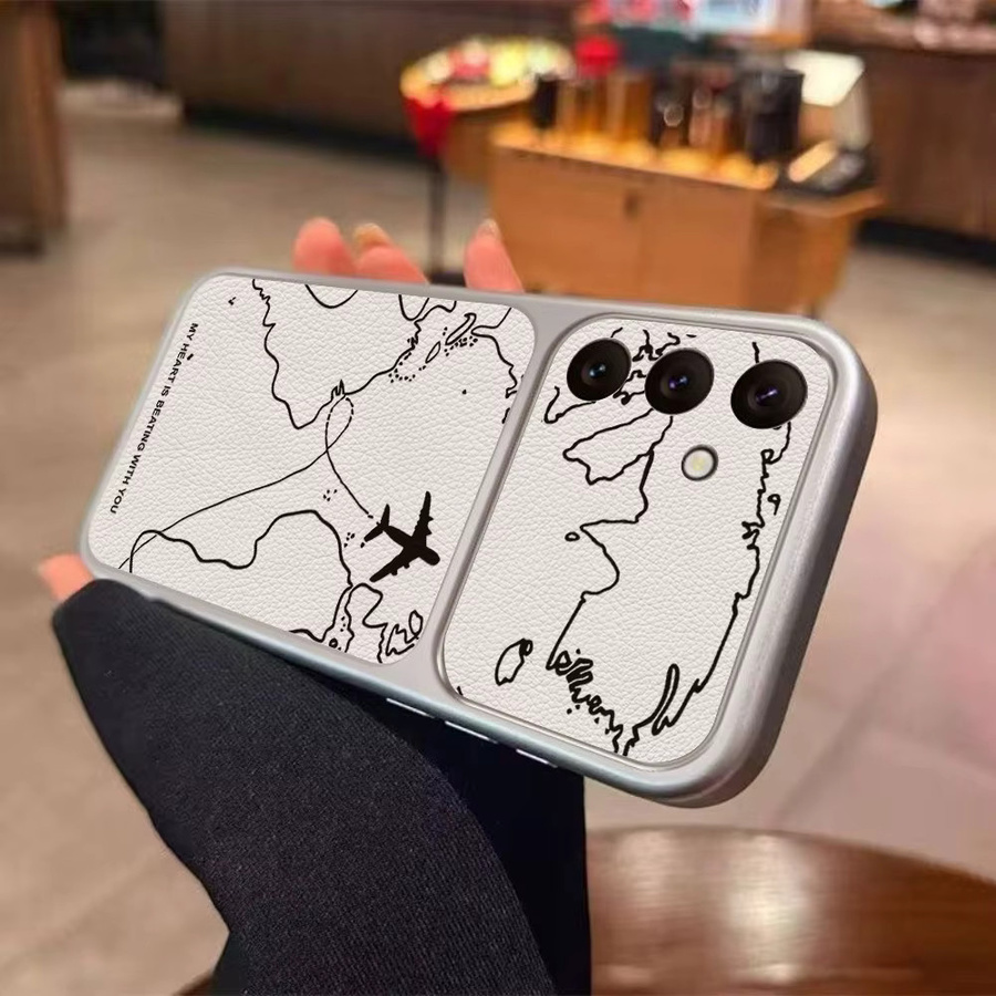 Handyhülle mit Flugzeugrouten Design für Samsung Galaxy Modelle (A56 5G, A57, A37, A27, A17, A07, A06, A16, A26, A54, A55, S24, S25 FE, S26 Ultra) mit Kamerafenster in Weiß - Bild 4