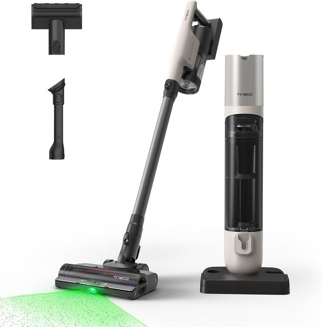 Tineco Pure ONE Station 5 PRO Kabelloser Akku Staubsauger mit Selbstreinigung, 200AW Saugkraft und ZeroTangle Technologie - Bild 1