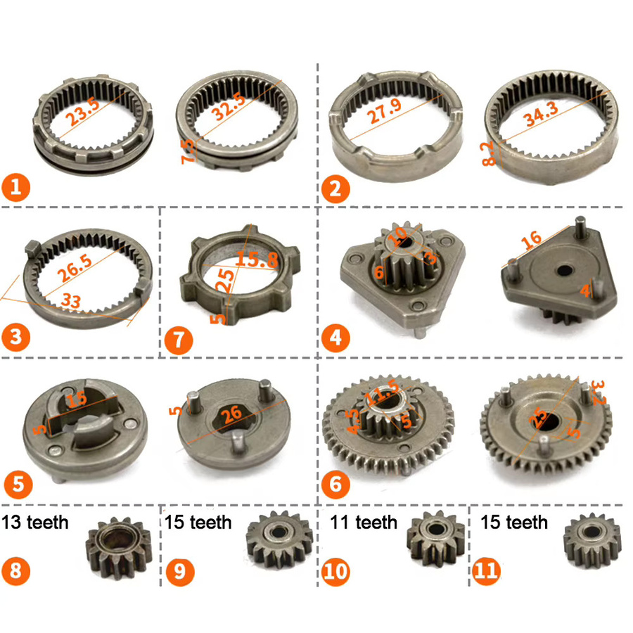 VIBRATITE 17-teiliges Set Selbstsicherndes Untersetzungsgetriebe für bürstenlose Lithium-Bohrmaschinen zur Werkzeugreparatur - Bild 2