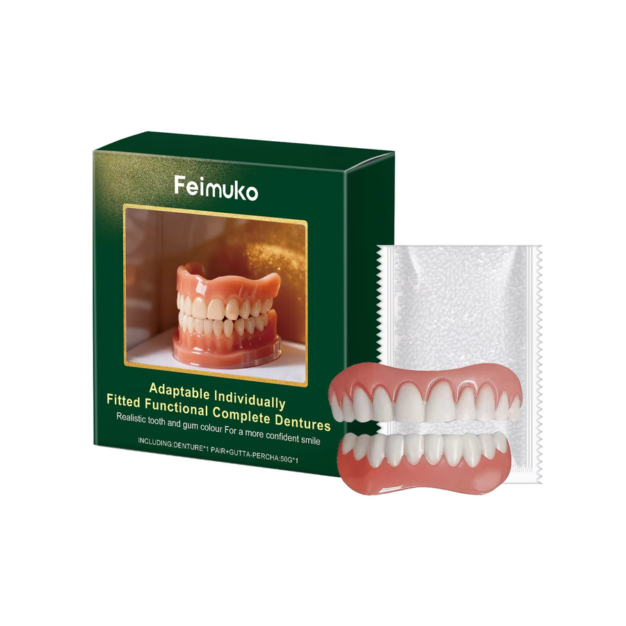 FEIMUKO Silikon-Prothesenset, abnehmbare Zahnveneers, Oberer und unterer Zahnersatz - Bild 2