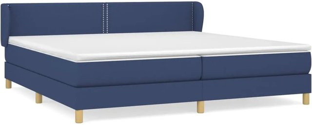 vidaXL Boxspringbett Hybrid mit Matratze und Kopfteil, Blau, B/T/H: 200 x 200 x 78 cm - Bild 1