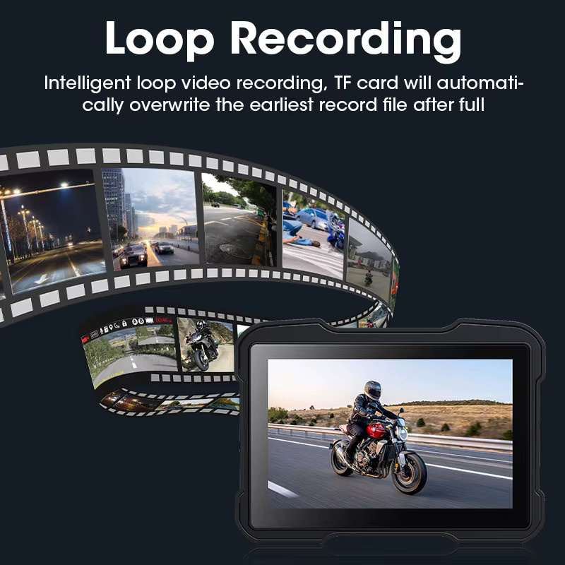 Jansite 5 Zoll Motorrad Navigation Display mit Wireless CarPlay und Android Auto, IP67 wasserdicht, Dual Bluetooth, Schwarz - Bild 5