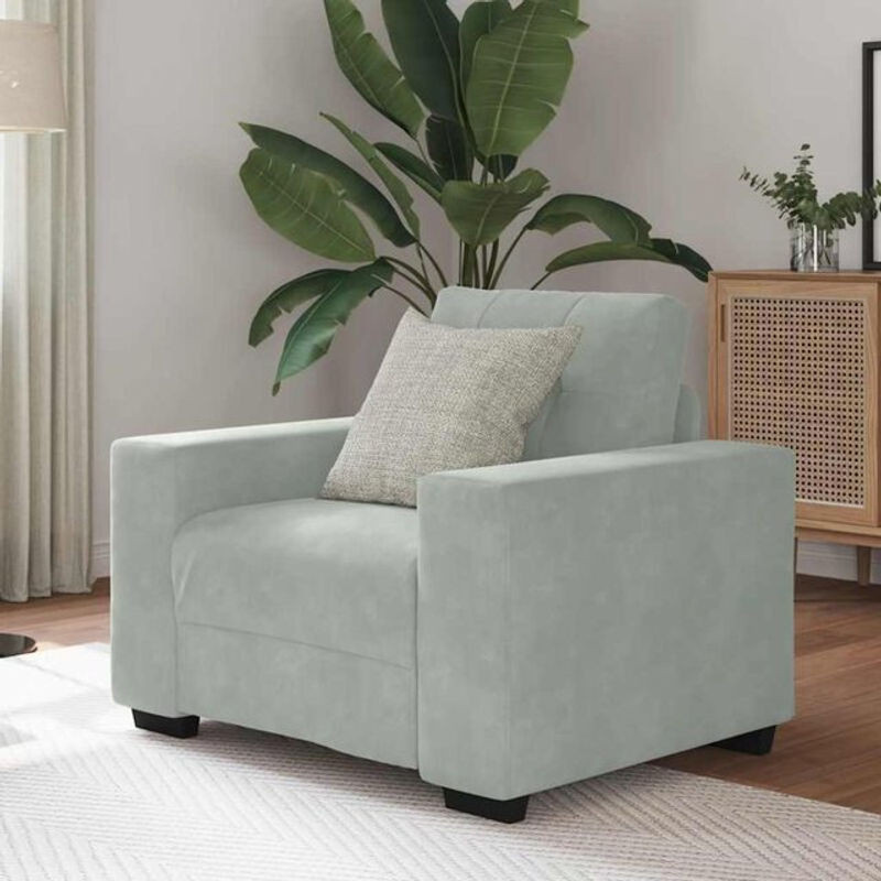 Modern Relaxsessel aus Samt von Vidaxl in Grau - Bild 1