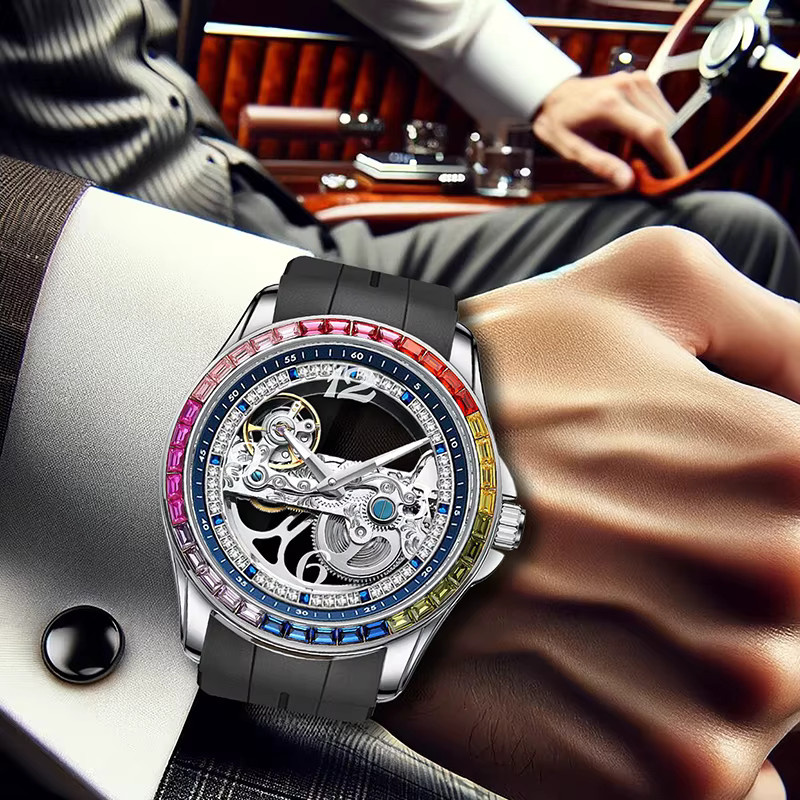 CAROTIF Armbanduhr, Analoguhr, Edelstahl, Kristall, Schwarz, Herren - Bild 5