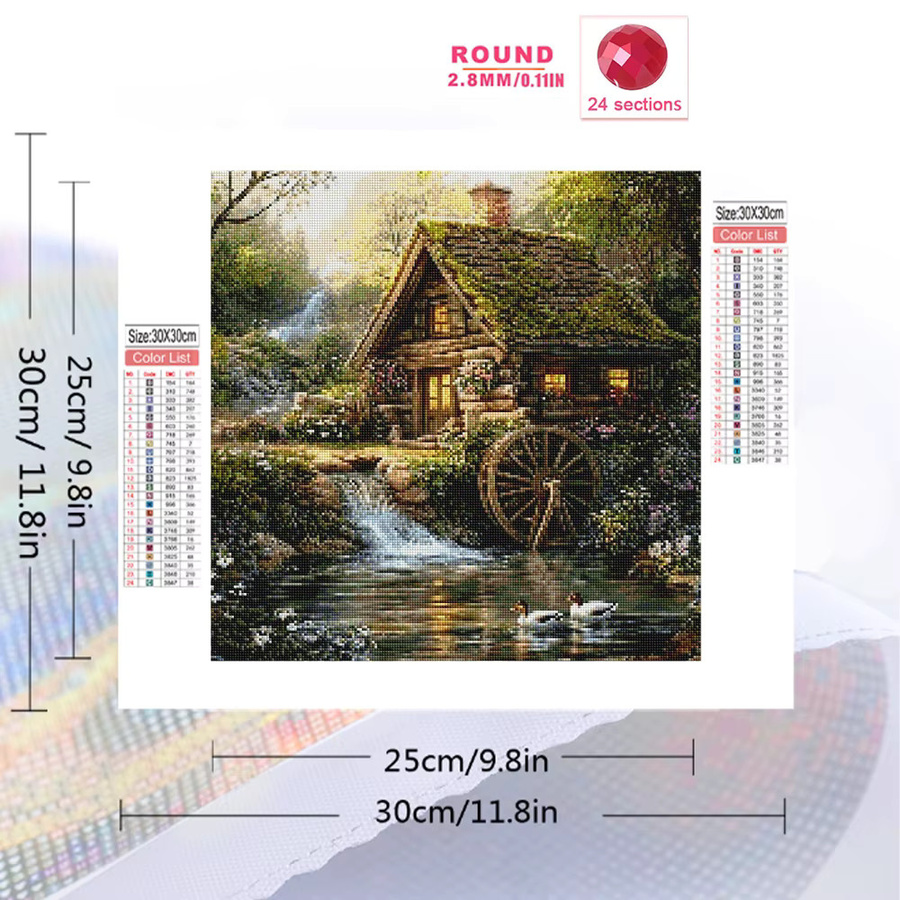 Momoart Haus-Landschaft Diamantmalerei, Bastelset, Natur, Bunt / Mehrfarbig - Bild 2