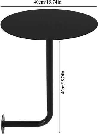LIUSHADUOLA Wandmontierter runder Bartisch in Schwarz, platzsparender Metalltisch für Wohnzimmer und Bar, mattes Finish