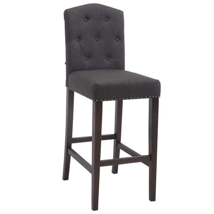 DELUKE Barhocker LIKEL mit Lehne aus Stoff in Dunkelgrau und Dunkelbraun, B/T/H: 42 x 57 x 113 cm - Bild 2