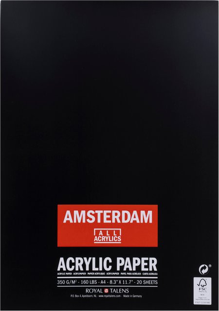 AMSTERDAM Acrylpapierblock DIN A4 mit 20 Blatt und 350g/m2 - Bild 1