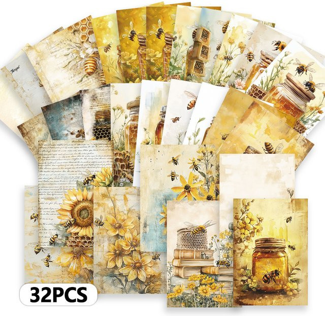 32 Stück Vintage-Postkarten zum Bienensommerfest in Multicolour aus Papier - Bild 1
