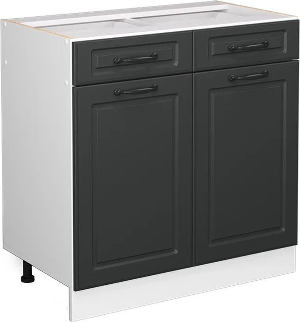 Vicco Küchenunterschrank R-Line Landhaus in Anthrazit und Weiß, Breite: 80 cm - Bild 1