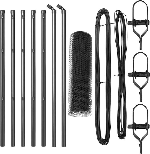 vidaXL Zaunpfosten aus Stahl und PVC in Grau, 10 x 0,5 m - Bild 1