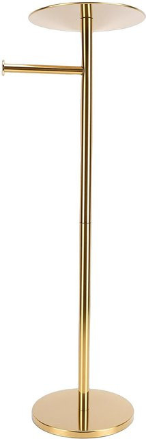 KaiSai Toilettenpapierhalter aus Edelstahl mit Handyablage, stehend, beige/gold - Bild 1