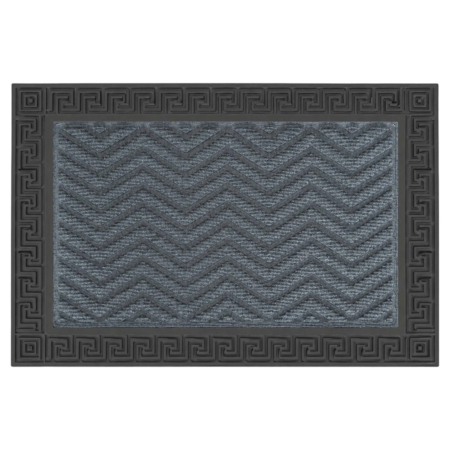 Relaxdays Fußmatte aus Polypropylen in Grau mit Zickzack-Muster, rutschfest und modern, B/T/H: 60 x 40 x 1 cm - Bild 2
