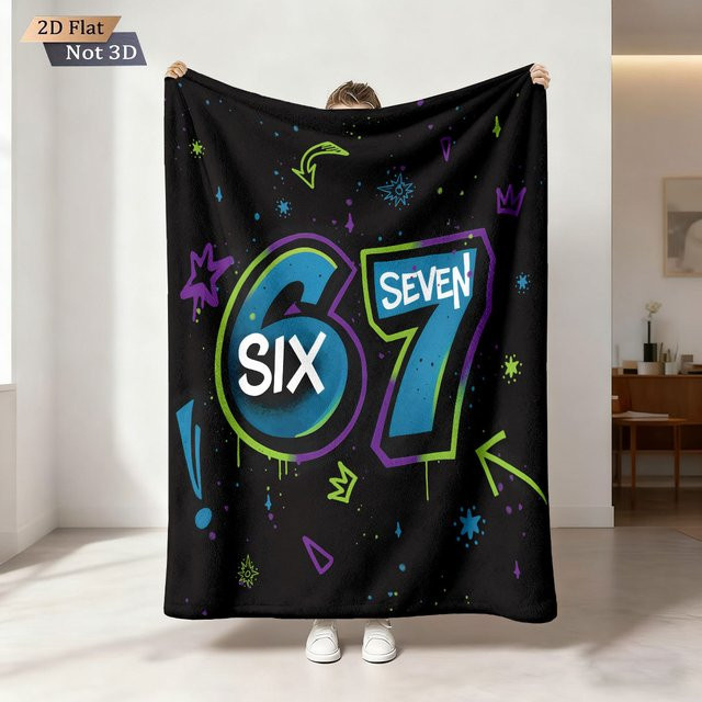 Digitale bedruckte Flanelldecke mit geometrischem Muster in Mehrfarben, weich und flauschig aus Polyester - Bild 1