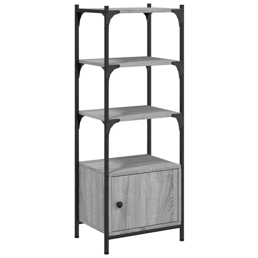 vidaXL Bücherregal mit 3 Böden in Grau, Industrial Design, B/T/H: 41 x 30 x 109,5 cm - Bild 2