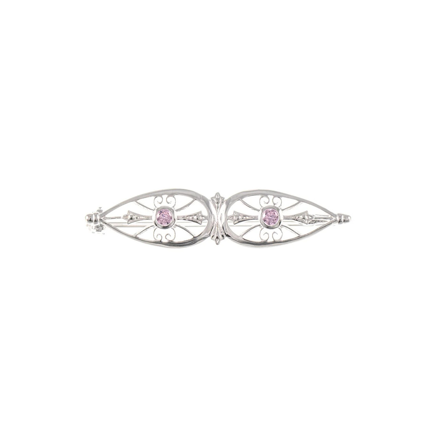 Brosche 925 Silber, Zirkonia, rosa - Bild 1