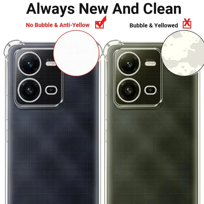 Transparente TPU Handyhülle mit Airbag-Anti-Sturz-Schutz für ViVO X80 Lite, V25 und V25E - Bild 6
