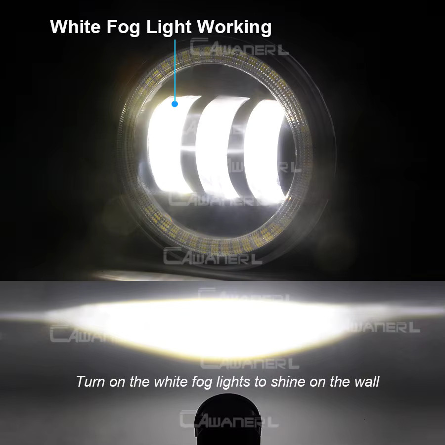 Cawanerl 2er Set H11 LED Nebelscheinwerfer mit Angel Eyes und Tagfahrlicht DRL 30W für Opel Corsa D OPC VXR - Bild 5