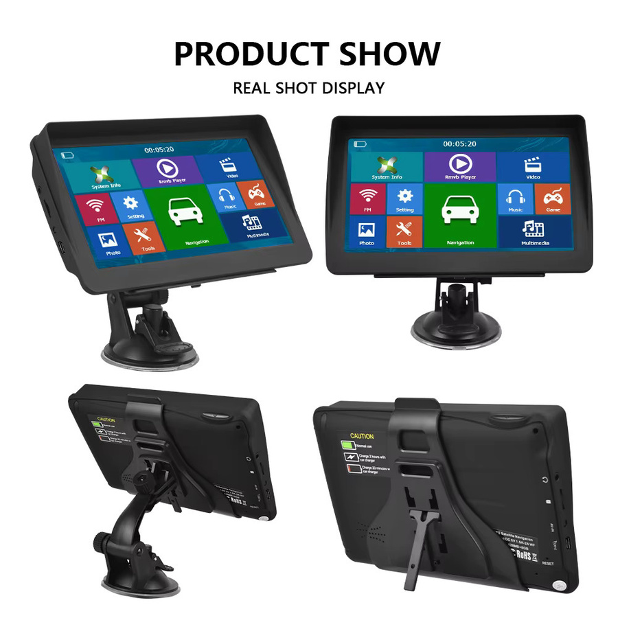 Podofo Auto GPS Navigator mit 7 Zoll Kapazitivem Touchscreen, 8GB ROM, FM Radio, MP3/MP4 Unterstützung und USB/SD-Kartenslot in Schwarz - Bild 5