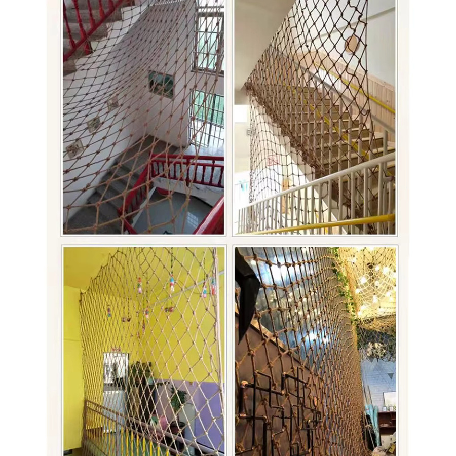 Handgefertigtes Sicherheitsnetz aus Jute für Kinder zum Klettern und als Treppenschutz, B: 4 m, T: 2 m - Bild 5