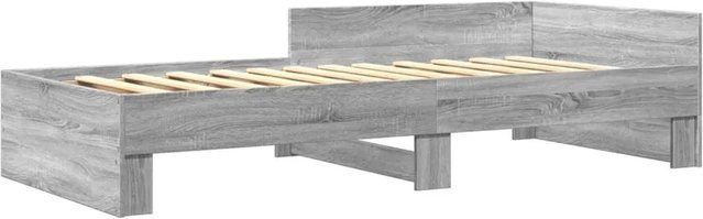 vidaXL Bettgestell aus Holzwerkstoff in Grau Sonoma, B/T/H: 100 x 200 x 102 cm - Bild 1