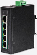 TRENDnet TI-PE50 Industrial Ethernet Switch, unmanaged, 4 x 10/100 PoE+ und 1 x 10/100 Mbit/s, Schwarz - Bild 1