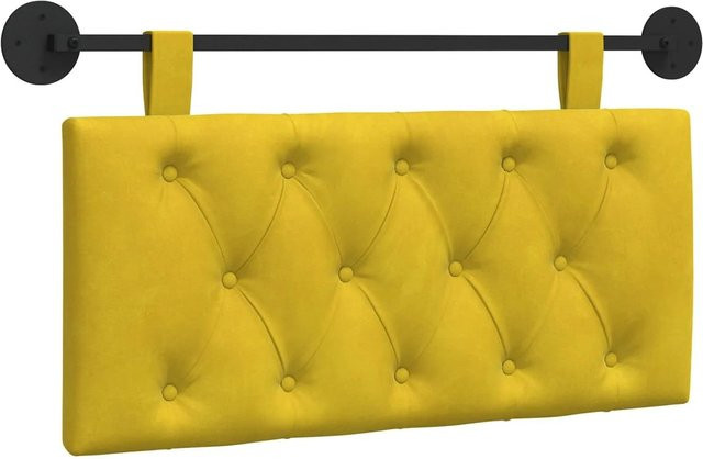 vidaXL Wandmontiertes Polsterpaneel aus Samt in Gelb, B/H/T: 90 x 55 x 7 cm - Bild 1