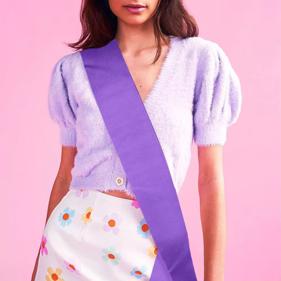 Einfarbige Brautschärpe in Blau als Textil-Schultergurt für deine Hochzeit oder Preisverleihung - Bild 2