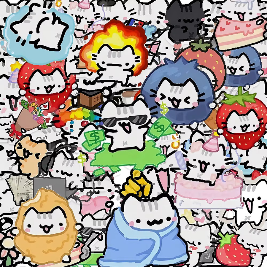 Ritnow Katze Anime Aufkleber, Dekoration, multicolour - Bild 2