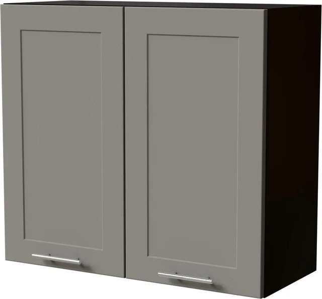 Feldmann-Wohnen Hängeschrank Oslo in Schwarz und Staubgrau Matt mit Soft-Close-Türen, B/T/H: 80 x 32,5 x 72 cm - Bild 1