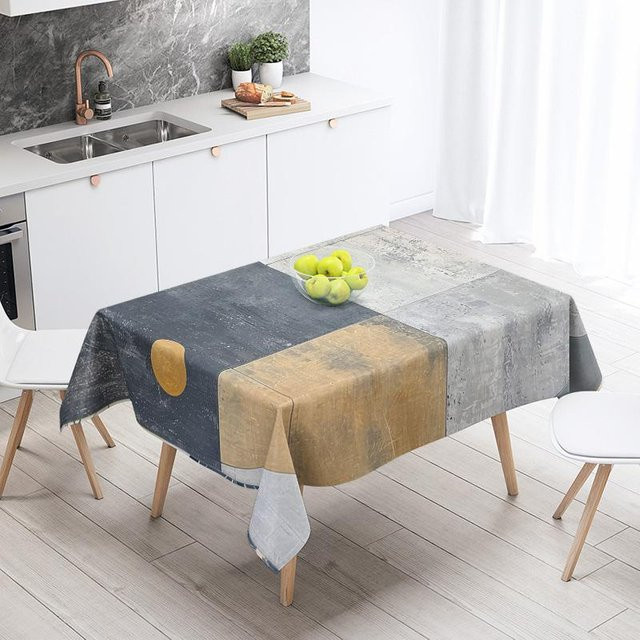 JMG Household Supplies Tischdecke in Grau mit geometrischem Design, wasserabweisend und maschinenwaschbar, B: 140 cm, T: 200 cm - Bild 1