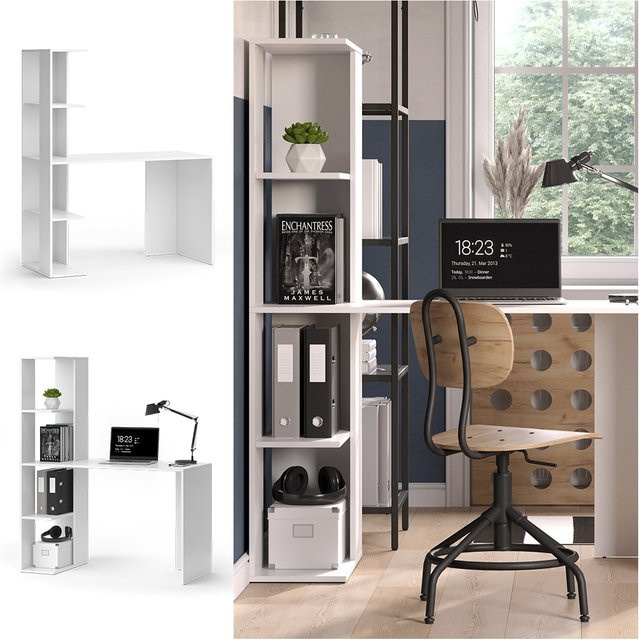 Vicco Schreibtisch Tower Weiß Breite: 122 cm, Tiefe: 55 cm - Bild 1