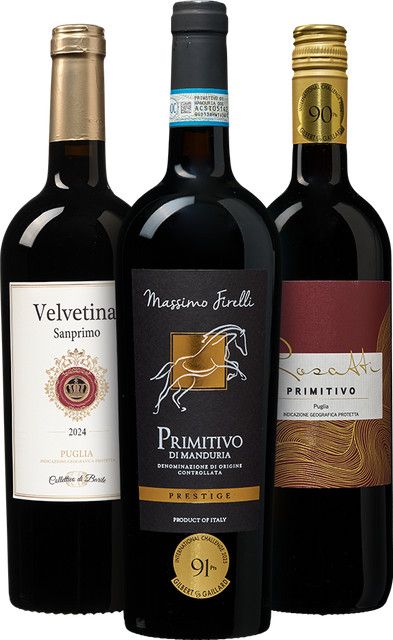 die Weinbörse Primitivo Rotwein Apulien, 3 x 0,75 l - Bild 1