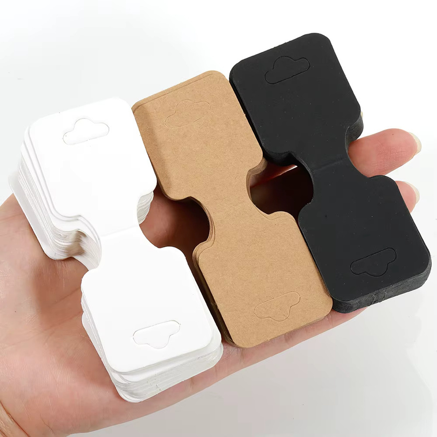 Vikbara Kraftpapierkarten für Schmuck-Display, 50 Stück, B: 9 cm, H: 3,5 cm, ideal für Halsketten und Armbänder als Verpackungskarten oder Preisschilder - Bild 2