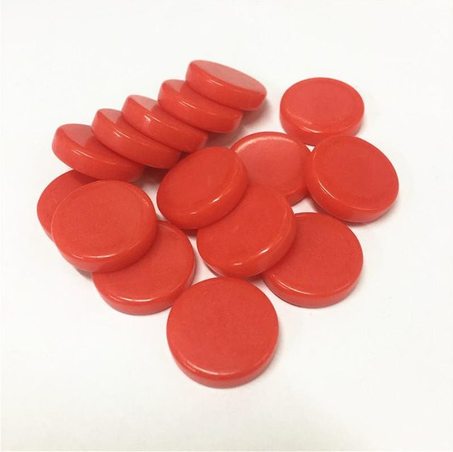 Binchi Backgammon-Spielstein Würfel, 15-teiliges Set, rot, Kunststoff - Bild 1