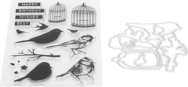GoolRC Transparentes TPR Siegel mit Vogel und Vogelkäfig Motiv in Weiß für DIY Scrapbook und Kartenherstellung - Bild 1
