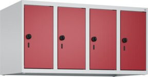 C+P Aufsatzschrank 7035/3003 mit 4 Abteilen und Sicherheits-Drehriegel, Farbe: Lichtgrau und Rubinrot, B/T/H: 100 x 50 x 50 cm - Bild 1