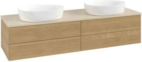 V&B Waschtischunterschrank Antao mit Beleuchtung in Honey Oak und Botticino, B/T: 160 x 50 cm - Bild 1