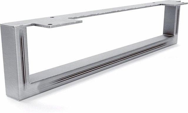 HEVVA Möbelbein GRAZ aus Rohstahl in Silber Matt, Höhe: 10 cm, Tiefe: 45 cm - Bild 1
