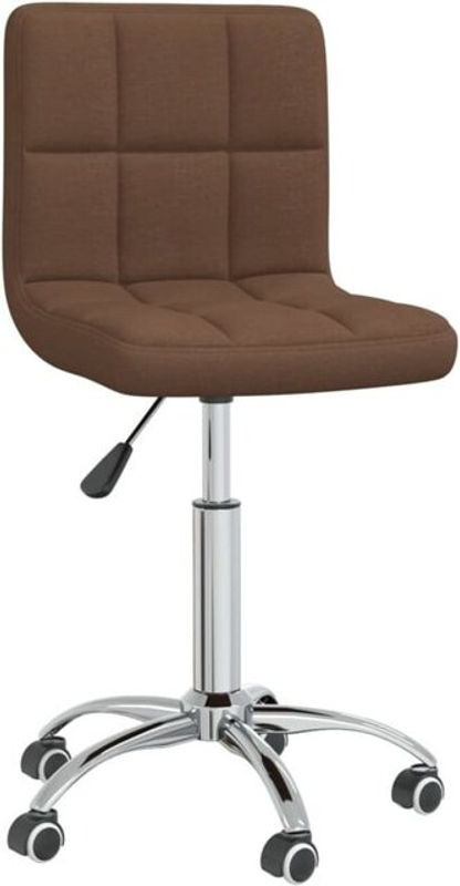 Drehbarer Esszimmerstuhl von vidaxl in Braun aus Stoff mit Chrom-Details - Bild 1
