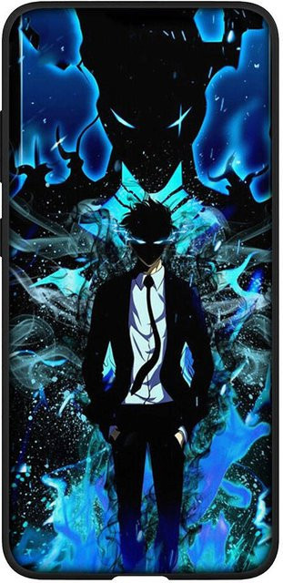 Handyhülle im Solo Leveling Anime Sung Jin Woo Design für Samsung Galaxy, iPhone, Xiaomi Redmi, OPPO und Huawei in Himmelblau - Bild 1
