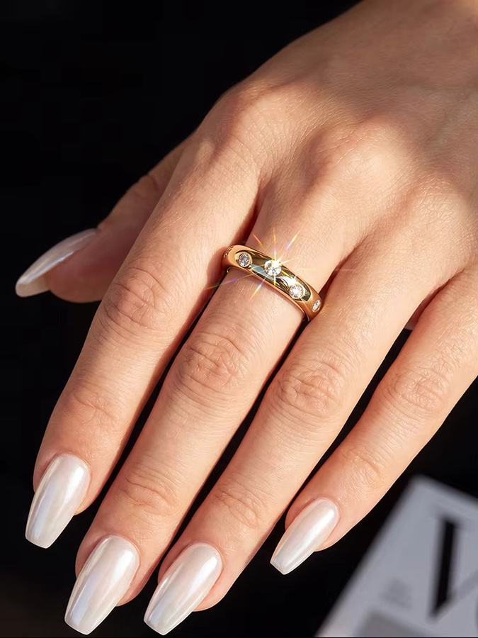 Stylever Ring 925 Silber, Moissanit-Diamant, Damen - Bild 4