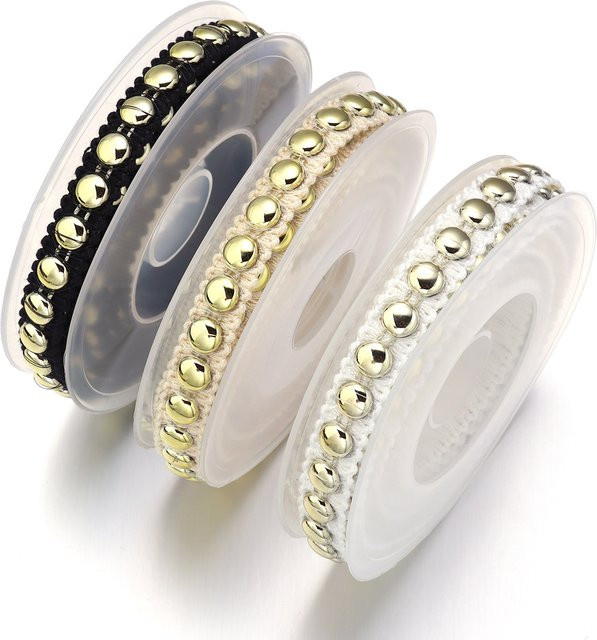 Linsoir Beads Perlen Spitzenband, Schwarz Weiß - Bild 1