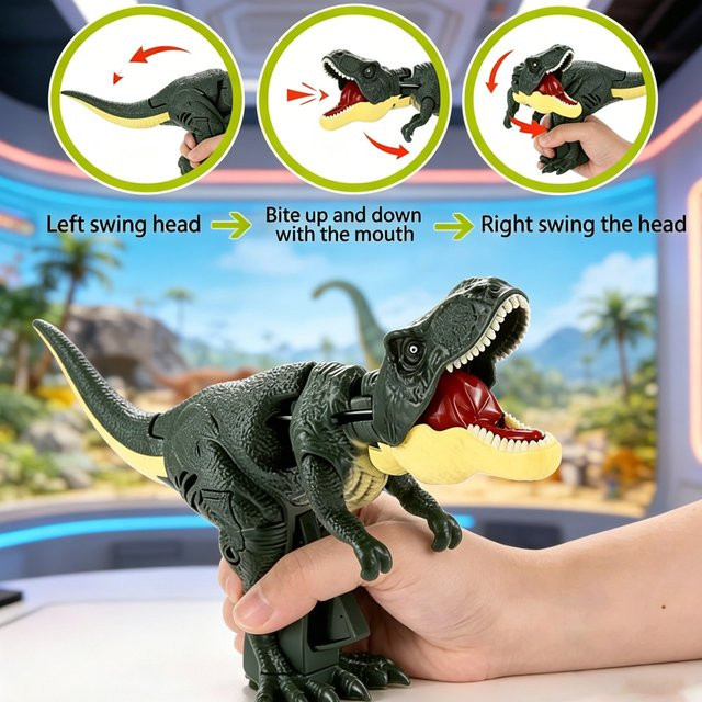 Bandai Dinosaurier Zazaza, Teleskop-Schwing-Dino-Modell, Kunststoff, Grün - Bild 1