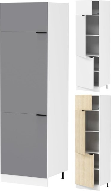 VCM Küchenschrank Fasola Hochschrank mit drei Drehtüren und vier Fachböden H x B x T: 207 x 60 x 57 cm - Bild 1