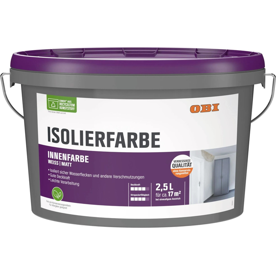 OBI Isolierfarbe Weiß-Matt, 2,5 l - Bild 2