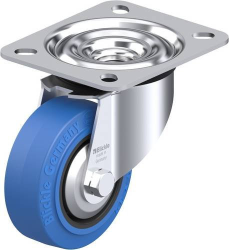 Blickle Lenkrolle LE-POEV 80R-SB-FA in Blau und Schwarz mit 80 mm Rad-Durchmesser und einer Tragfähigkeit von 140 kg - Bild 1