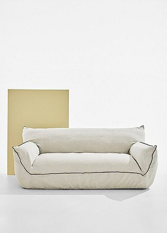 Gia 2-Sitzersofa Pastill in Beige mit Stoffbezug und abnehmbaren Bezügen, B/T/H: 200 x 96 x 80 cm - Bild 1